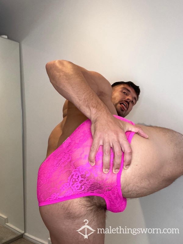 Mens Lace Pink Briefs