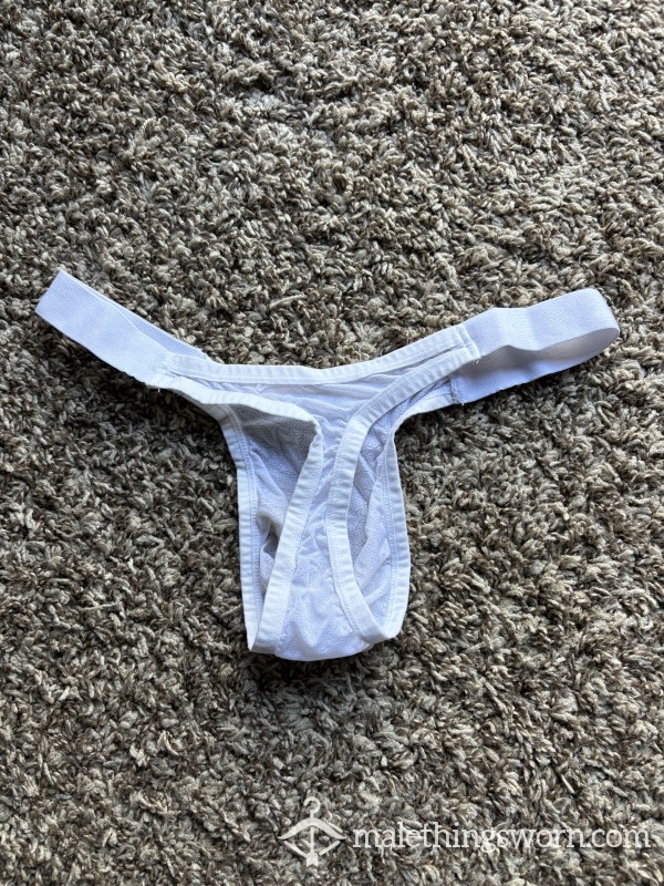 Men’s Sheer White Thongs - Ready To Be Customized 👍🏼