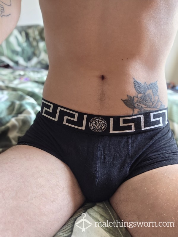 Mens Small Black Used Versace Boxers