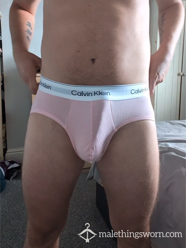 Mens Small Pink Calvin Klein Briefs. Worn Just How You'd Like Them 😈