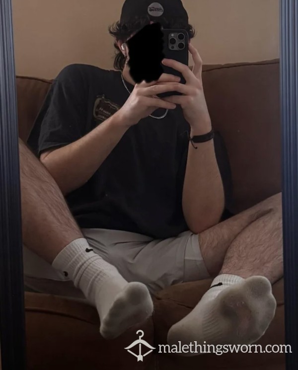 Men’s Sweaty Dirty White Socks Used Gym Socks