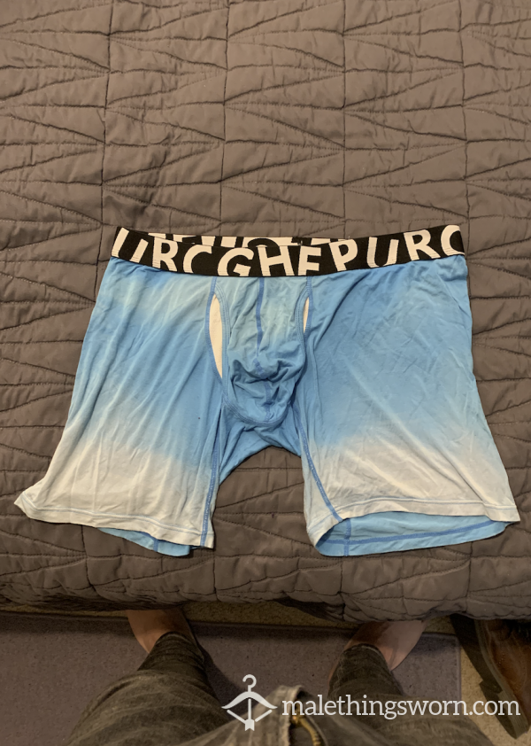 Men's Turquoise Pouch Trunk Boxer Shorts - XL Heavy Gym Wear Obviously Used.