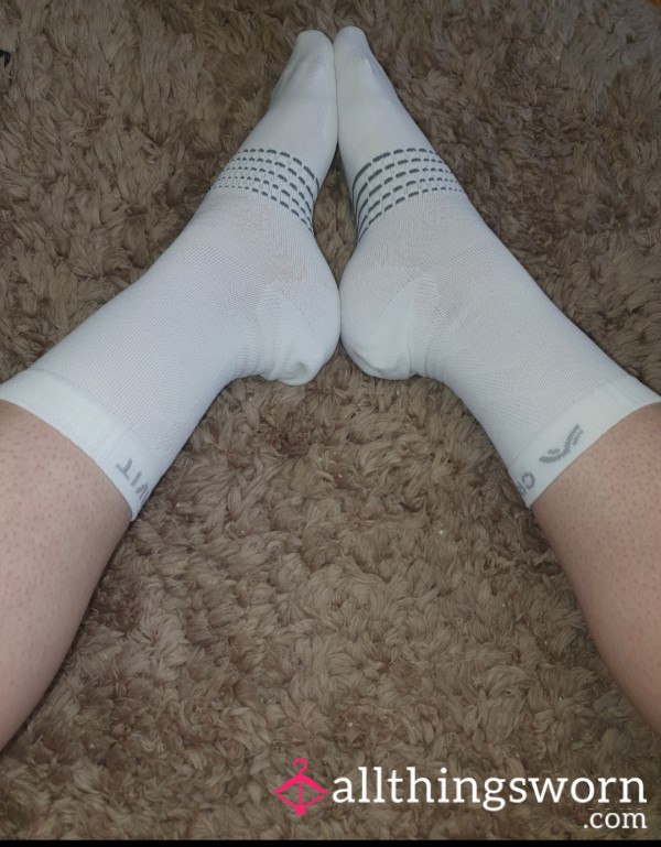 Men's White  Cycling Sock