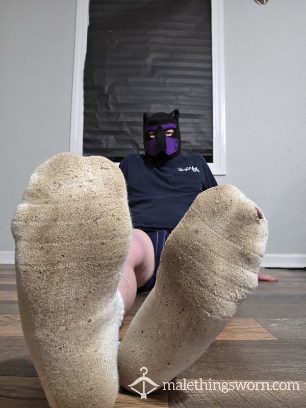 Mens White UA Socks 4 Days Worn