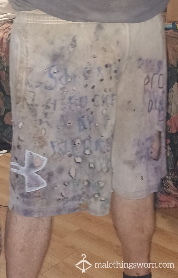 Men's White Under Armour Shorts Unwashed