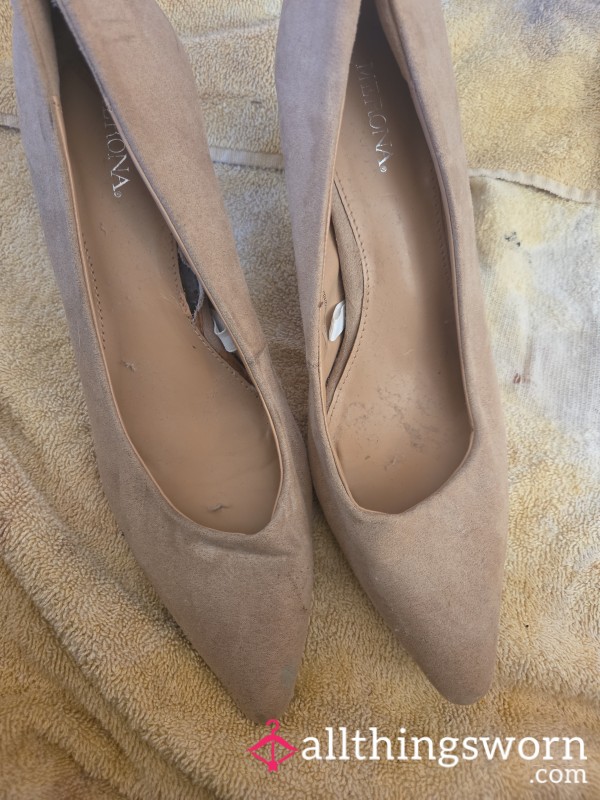 Merona High Heeled Shoes Tan 9.5 Size
