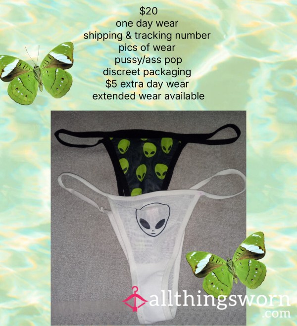 Mesh Alien Print Thongs