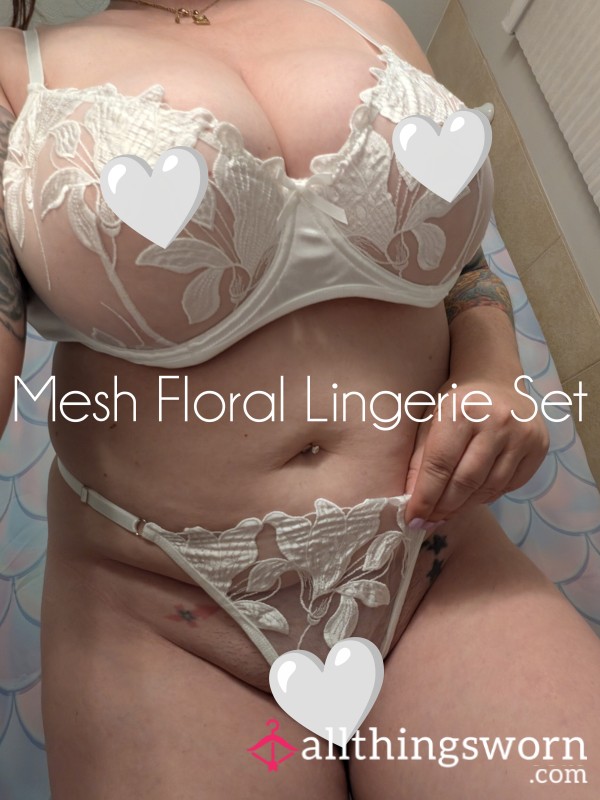 Mesh Flor*l Lingerie Set