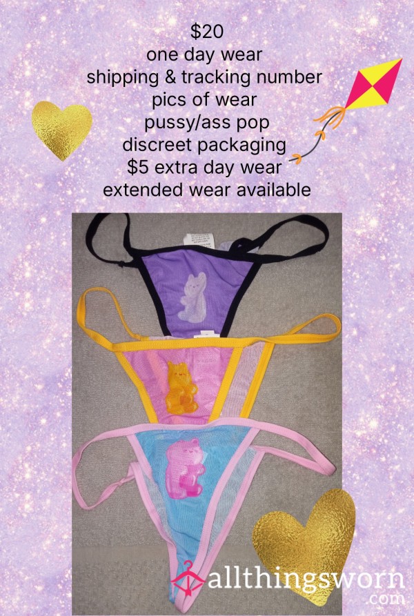 Mesh Gummy Bear Thongs