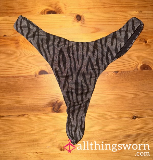 Unleash The Wild Side: My S**y Zebra Print Mesh Thong 🦓🔥
