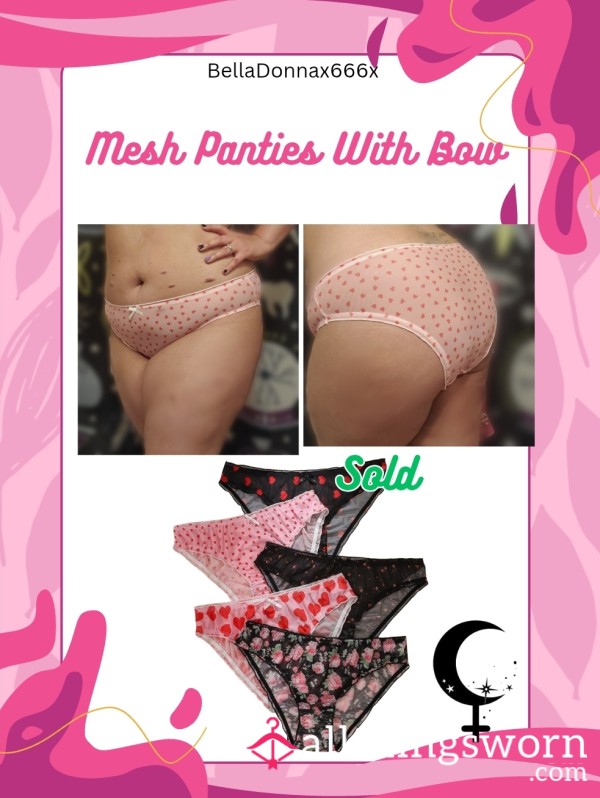 Mesh Panties With Bow