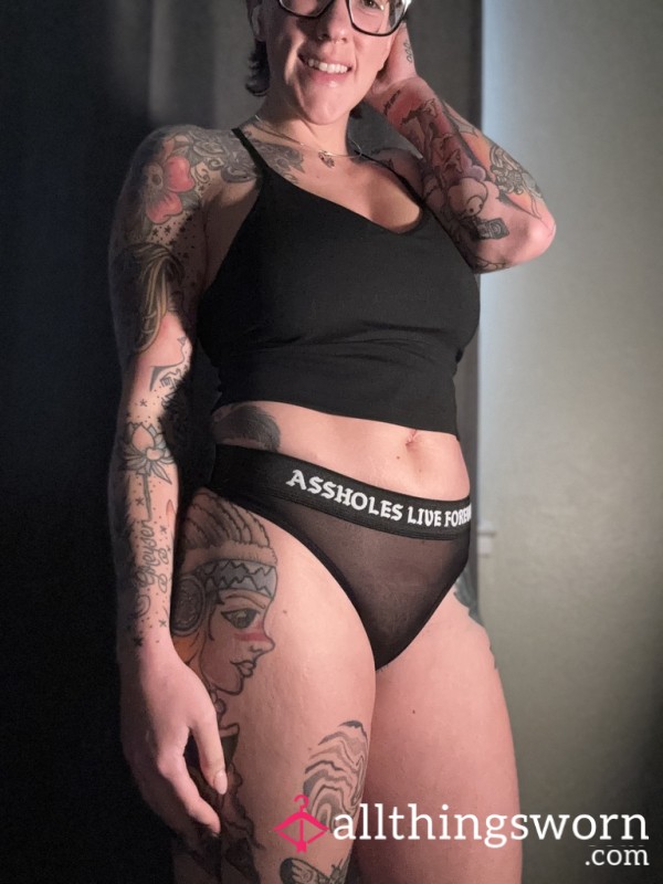 Mesh See Through Thong