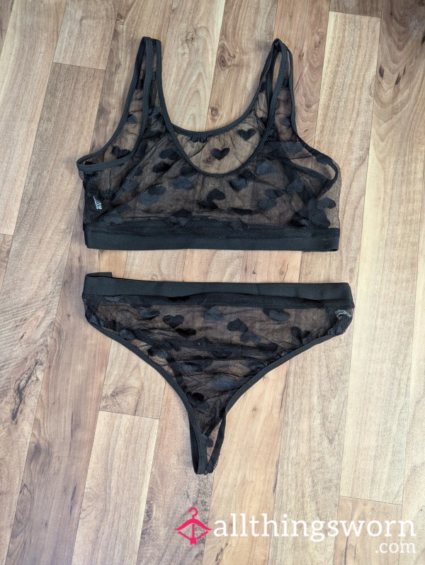Mesh 🖤 Thong & Crop Top Set