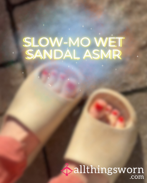 Mesmerizing ASMR Red Toe Play | Sandal Wiggles  (Slow Mo)
