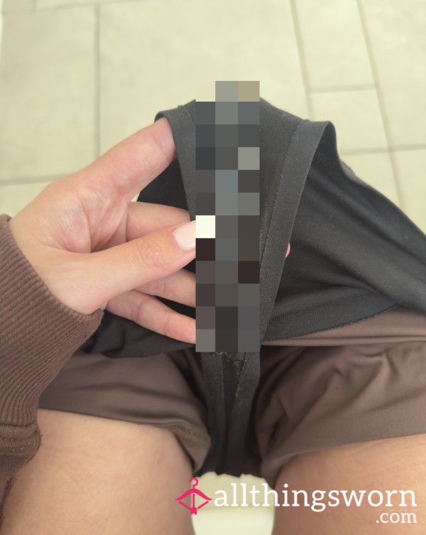 Messy Black Thong