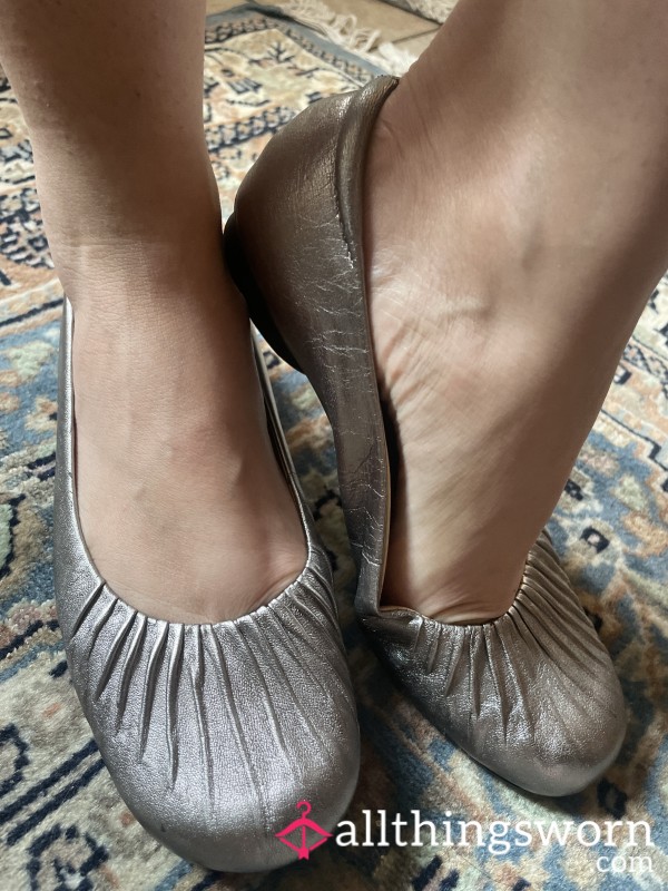 Metallic Flat Slip On Shoes