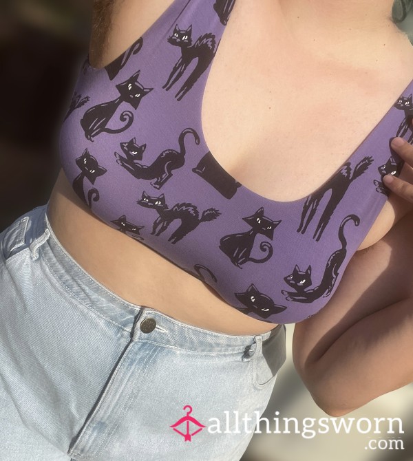 MeUndies Halloween Cat Unlined Bra - XXL Worn By Fat Princess
