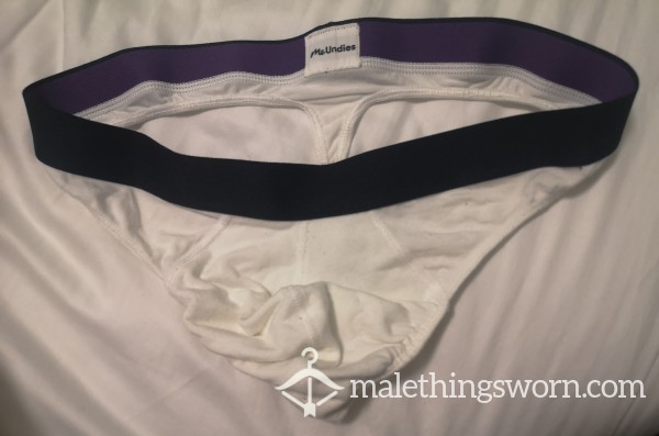 Meundies White Thong Large