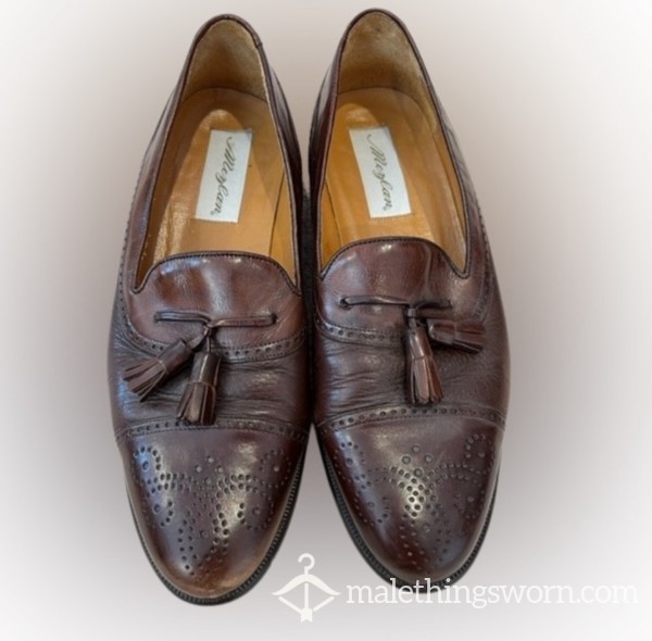 Mezlan Havana Brown Vero Cuoio Leather Ta**el Brogue Loafer US Size 9M