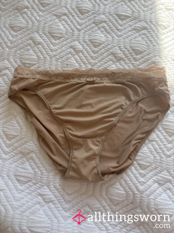 Microfiber/Satin Nude Panties