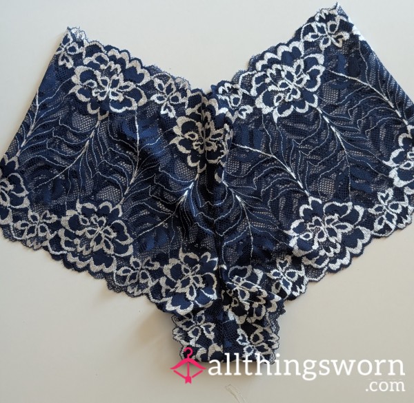 Midnight Blue Flor*l Lace Panties 🌙💙