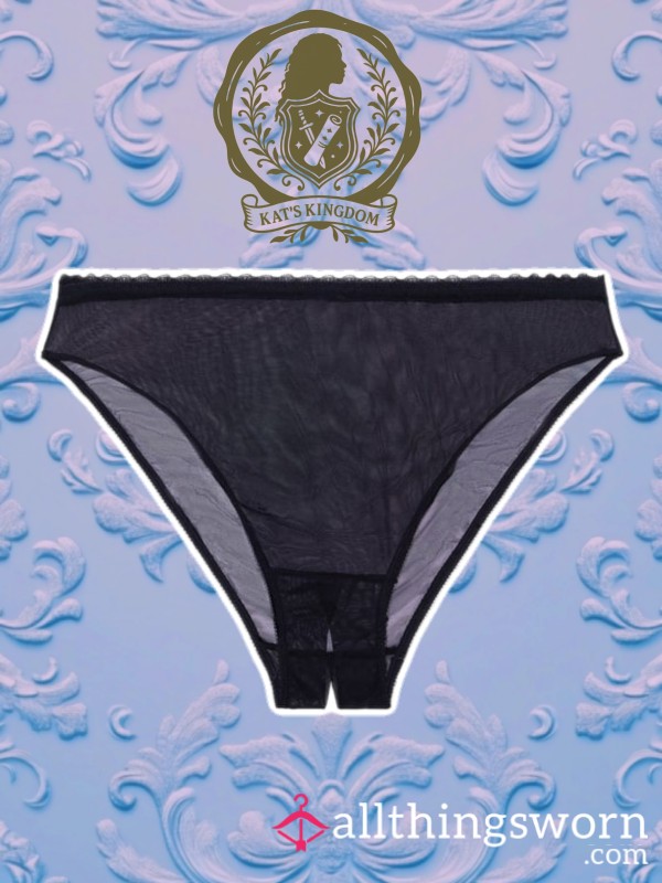 🖤 Midnight Vice | Savage X Fenty Mesh Crotchless High-Leg Bikini
