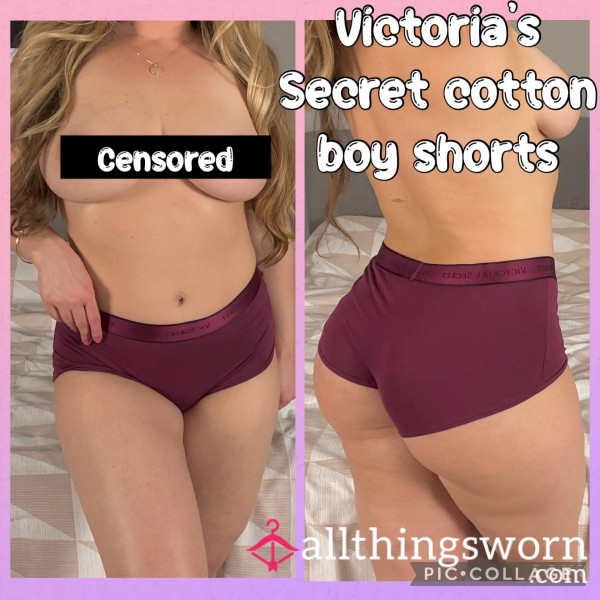 MILF Victoria’s Secret Burgundy Cotton Boy Shorts Large
