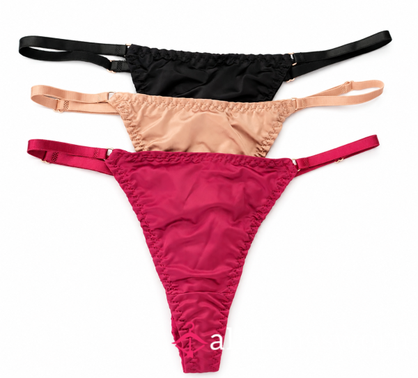 Satin Thongs Soaked Just For You 🔥