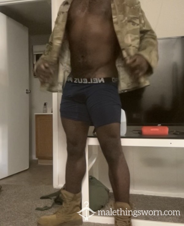 Military Jock Selling Musky Underwear That's Been Marched In All Day.