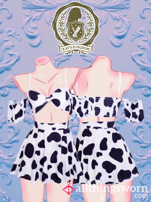 🐮 Milk & Mischief | MoeFlavor Dreamy Soft Cow Lingerie Set (3XL)