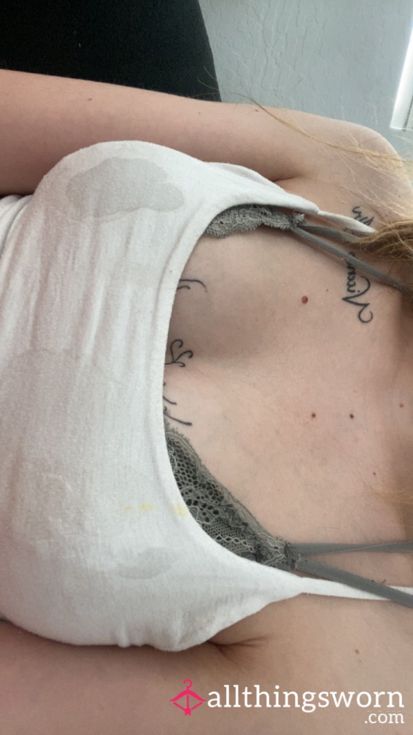 Milked On White Crop Top Tank