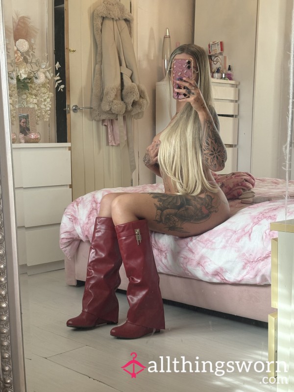 Mimi’s Size 5 Burgundy Leather Boots❤️‍🔥
