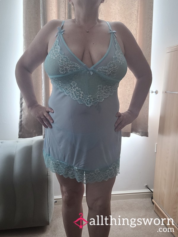 Mint Green Baby Doll And G-string