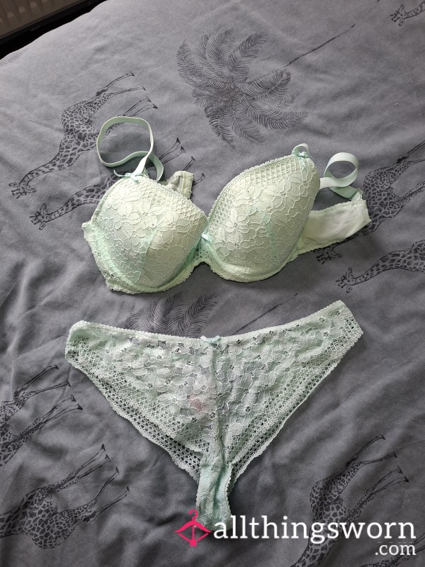 Mint Green Bra & Thong Set