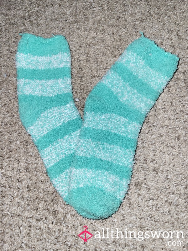 Mint Green Fuzzy Socks
