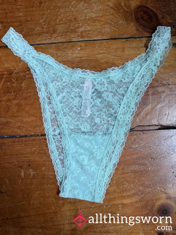💚 Mint Green Lace Tanga, XXL, VS