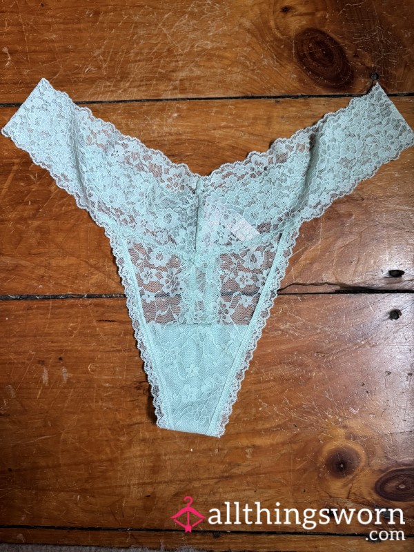 💚 Mint Green Lace Thong, Size XXL, VS