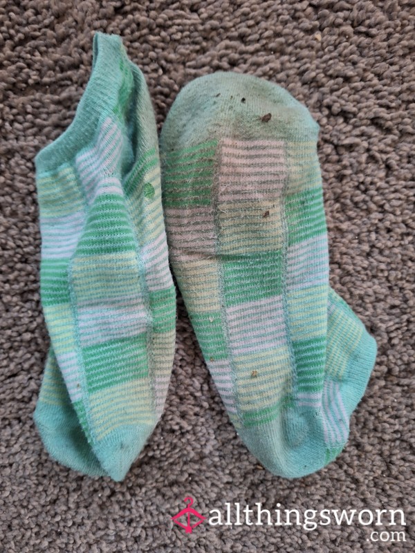💚 Mint Green / Light Blue Dirty Socks