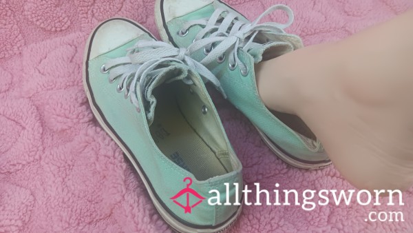 SOLD! Mint Green Stinky Converse Sneakers (Strong Corn Chip Smell Rare Color!) Worn By Trans Dani Tempest