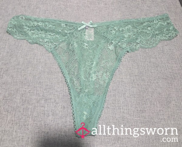 Mint Lace Thong