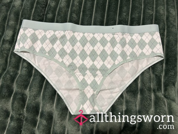 ~MINTY GREEN PREPPY COTTON CHEEKY PANTY~