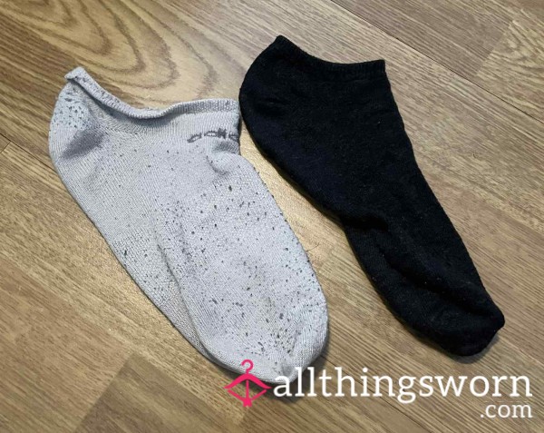 Mismatched Black And White Socks