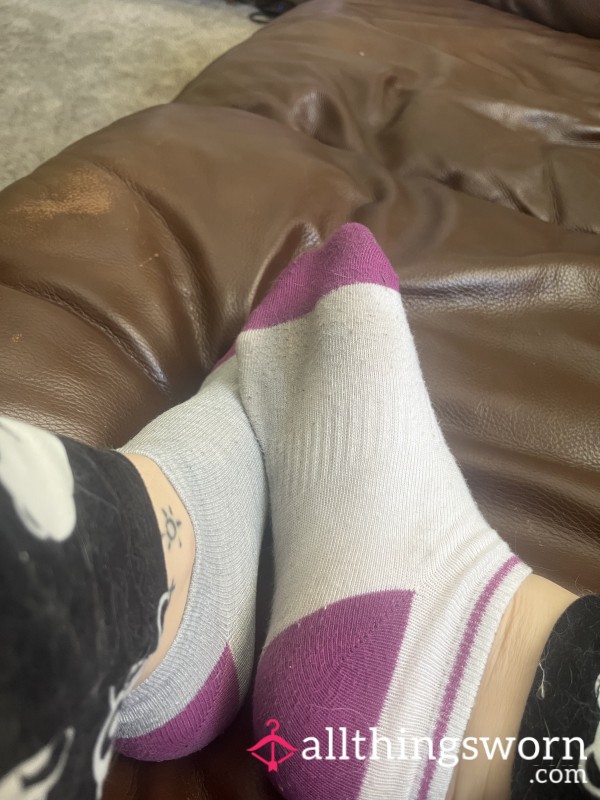 *sold* Mismatched White & Grey Socks