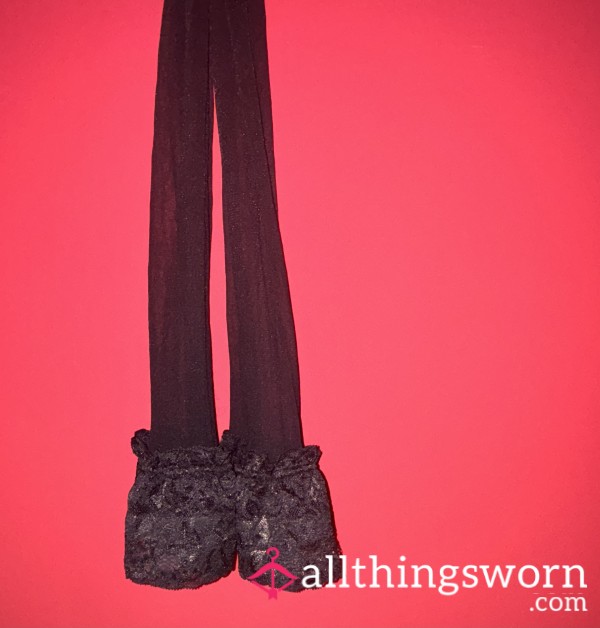 Miss Footsie Black Lace Stockings