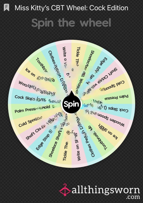 MISS KITTY’S CBT WHEEL: C*ck EDITION