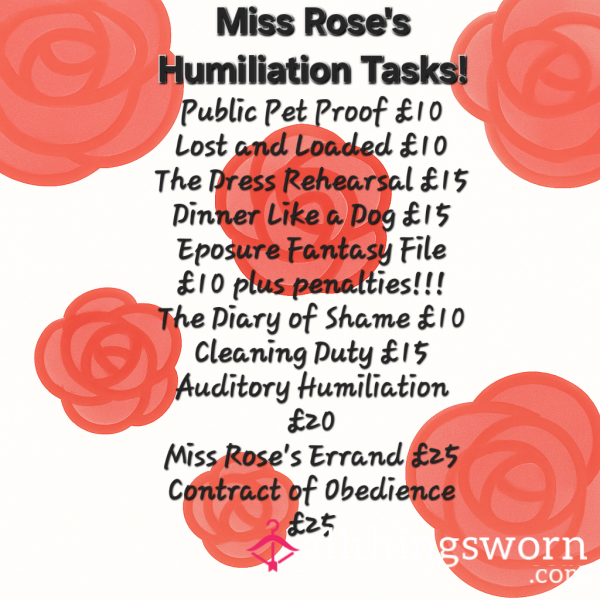 Miss Rose's Humiliation Tasks!