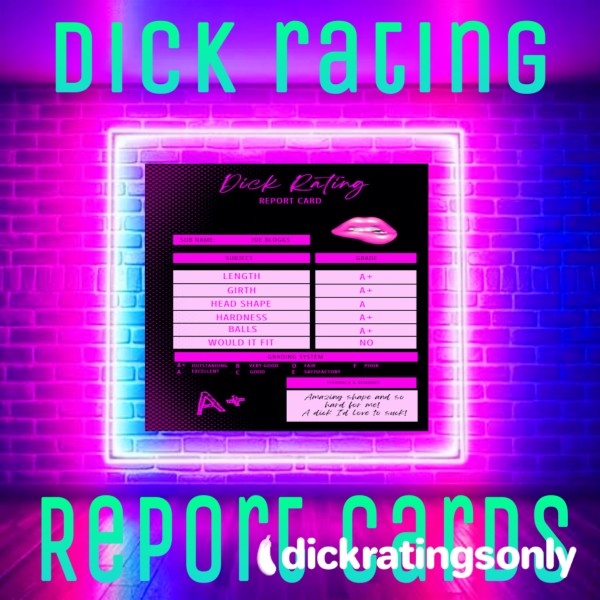 Mistress BJ Queen’s Personalised D*ck Rating Report Card