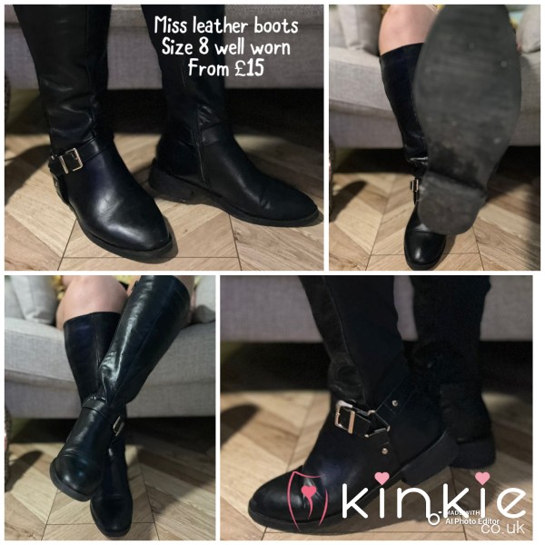MISTRESS LAURENS BOOTS READY TO BE LICKED CLEAN! SIZE 8
