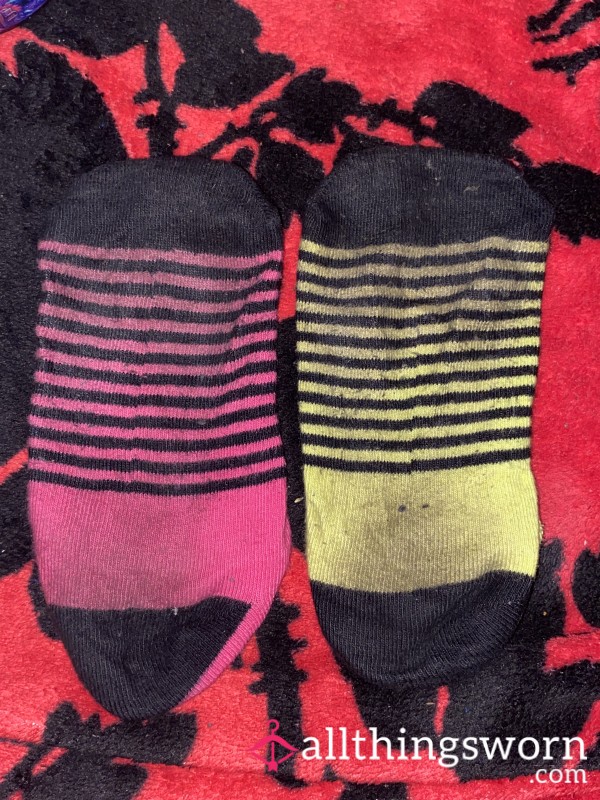 Mitch Match Sock Pink And Yellowish Green