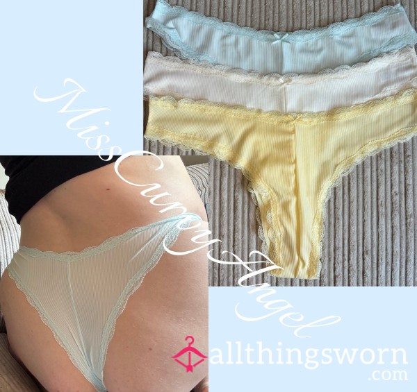 Mixed Colour Selection Of Lace Trimmed Brazilian Panties (postage Included)